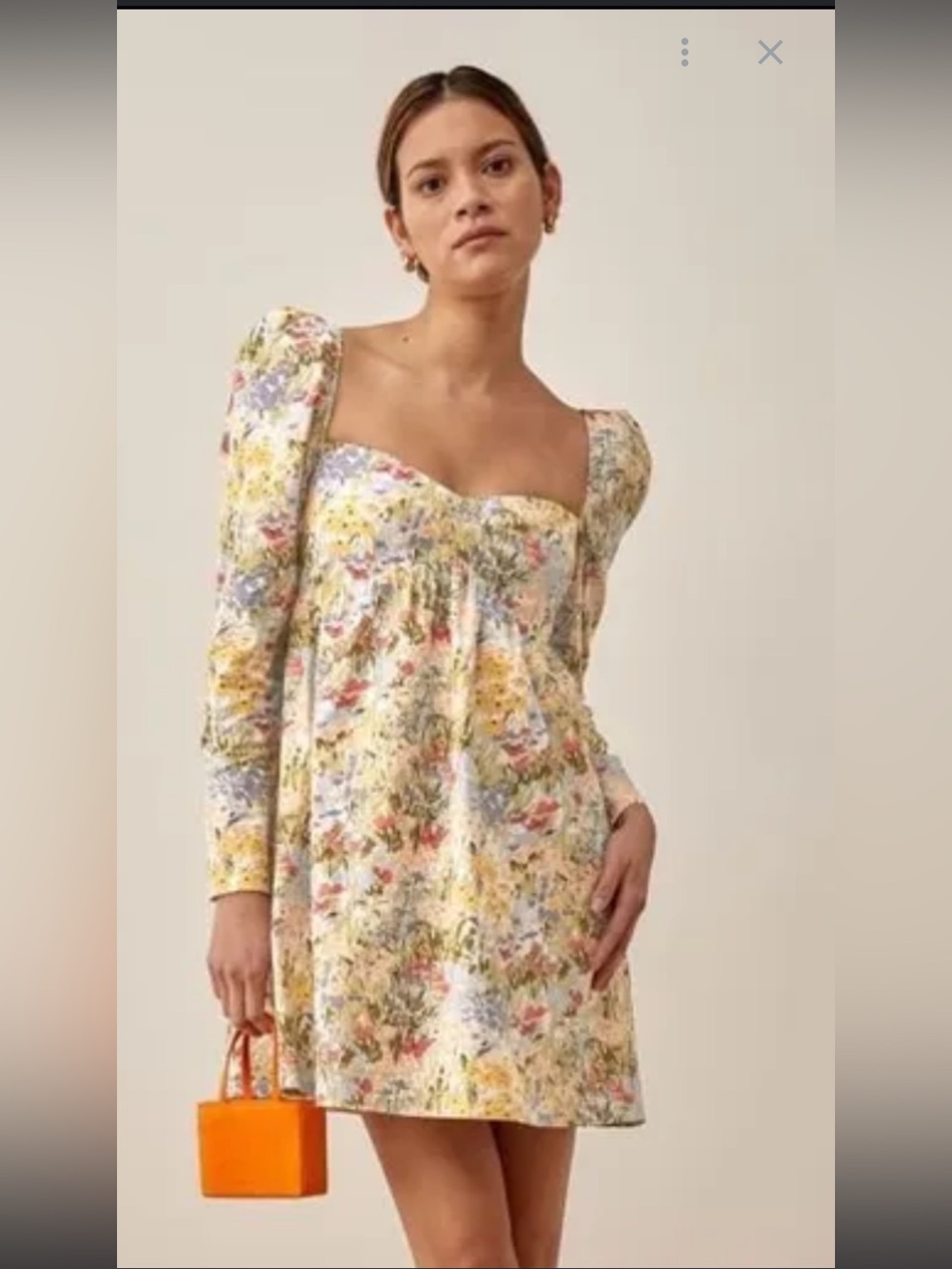 Reformetion Floral Long Sleeve Mini Dress in Multicolor